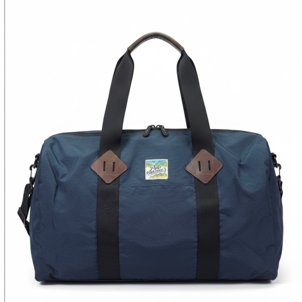 Polo‎ Ralph Lauren Navy Blue Nylon Quilted Duffel Bag Weekender Travel RARE NWT